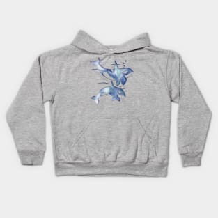 Blue Sea Orca Whales Kids Hoodie